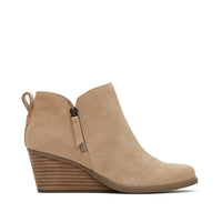Goldie Wedge Boot Oatmeal Suede - Side View