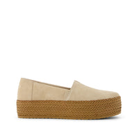 Valencia Platform Espadrille Oatmeal Suede - Side View