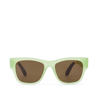 Devon Traveler Sunglasses Shiny Matcha-Solid Brown - Front View