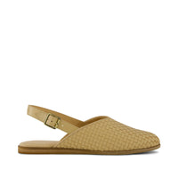 Jade Slingback Flat Light Caramel Basketweave - Side View